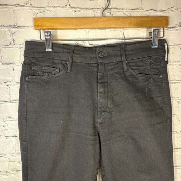 MOTHER Jeans The Looker Ankle Fray 29 Black Guilty as Sin Stretch Made USA - Picture 2 of 16